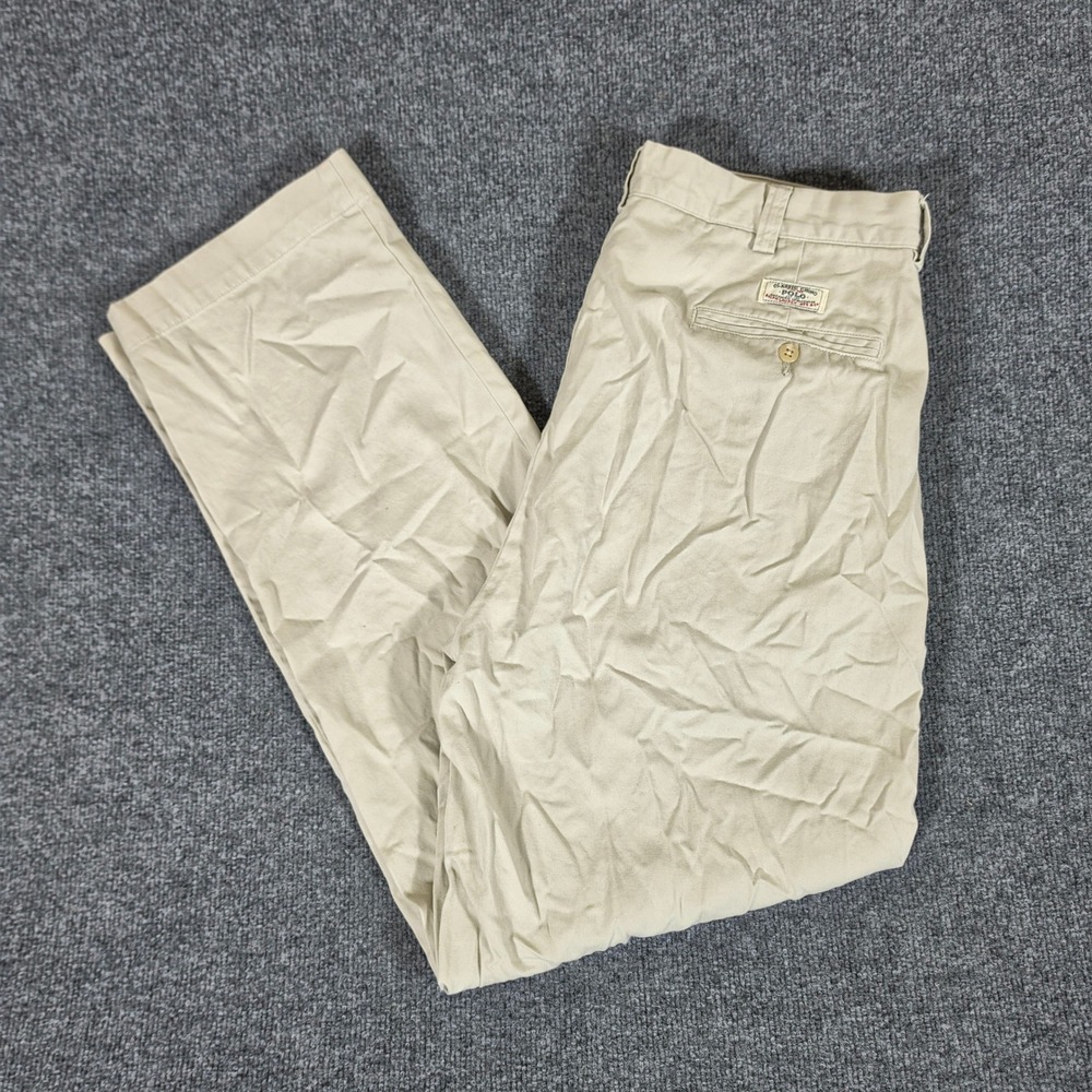 Polo Ralph Lauren Philip Pant Mens Beige Chino Straight Leg Tag 37x31 Act 34x31